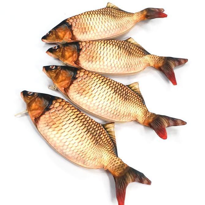 Tempat Pensil Ikan Mas Karper Kecoklatan Shrelo Unik Back To School Anak Kantor Hobby Ikan Hias Buat
