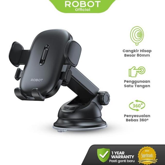 ROBOT Universal Car Holder Dashboard Rotatable 360 Derajat Cup Stand Holder 80mm Mobile Phone Holder