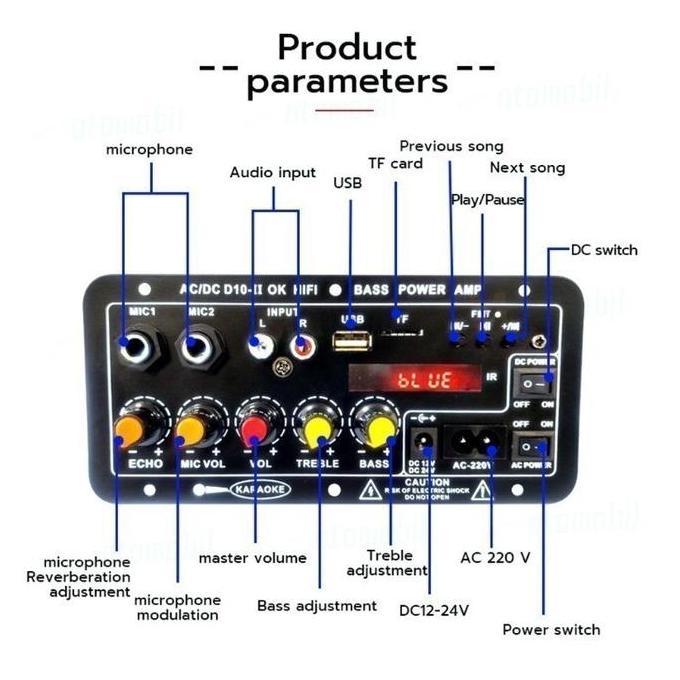 2000W AMPLIFIER BLUETOOTH SUPER BASS MODUL POWER AMPLIFIER SPEAKER 12V 24V 220V STEREO HI-FI PORTABL