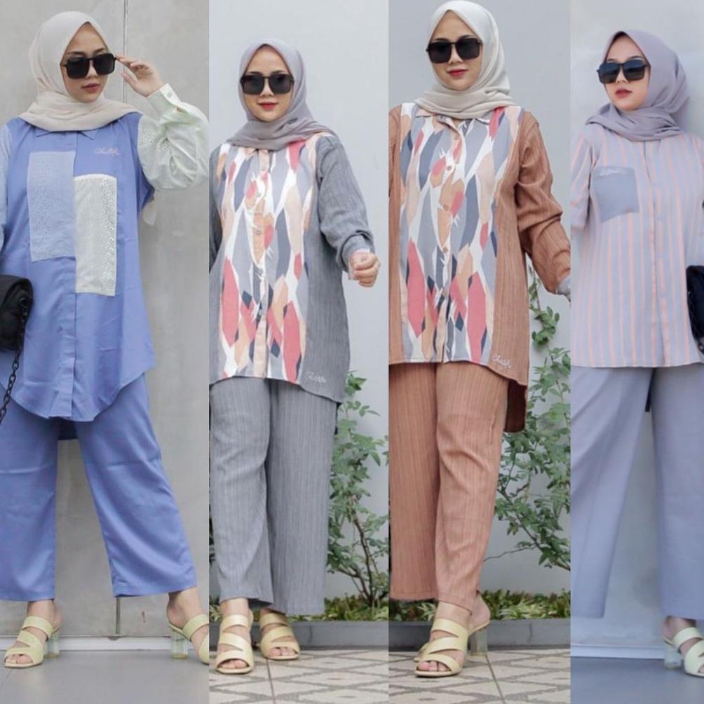 chatifa setelan kemeja