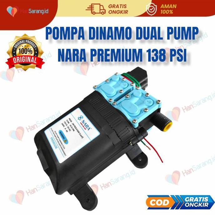 Dinamo Pompa Air Steam Double Pump Hiu 12V 8A