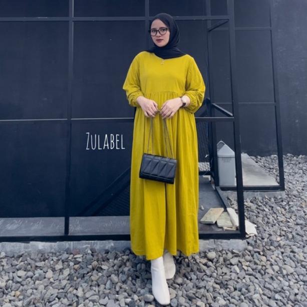 Nuwa Midi Dress Katun Combed Busui Dan Non Busui