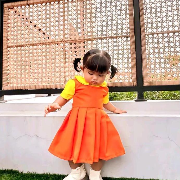 BEST SELLER KOSTUM BONEKA SQUID GAME ANAK/BAJU SQUID GAME ANAK/KOSTUM PERMAINAN ANAK/BAJU SQUID GAME