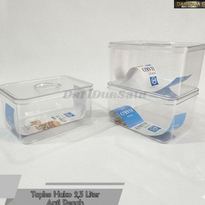 Promo 3 Pcs Hako Toples 2,3 Liter Terbaru Bening Akrilik Kotak Wadah Besar Topping Tempat Prasmanan,