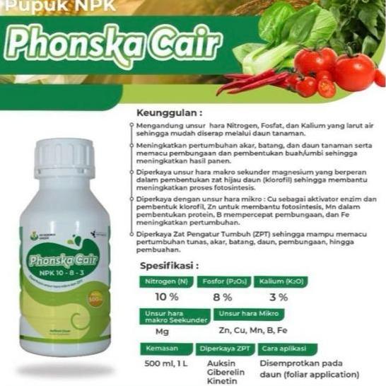 Pupuk Npk Phonska Cair Ponska Cair Npk 10 - 8 - 3 500Ml Petromart