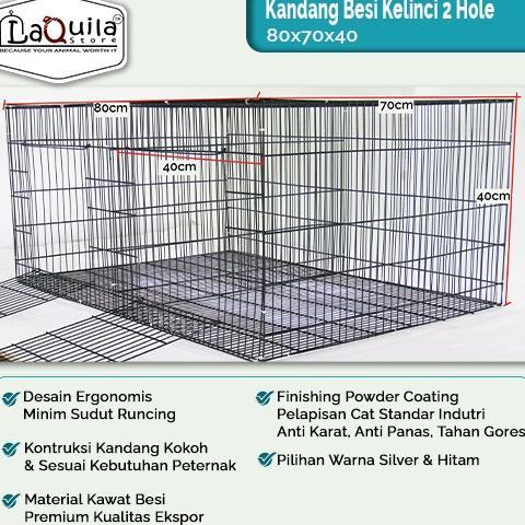 Kandang Kelinci Galvanis 2 Hole Besi Tebal Anti Karat