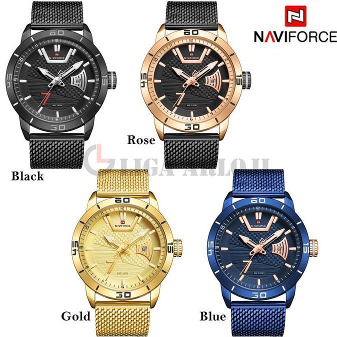 Naviforce Rantai Pasir - Jam Tangan Pria Analog 9155 Tanggal Original