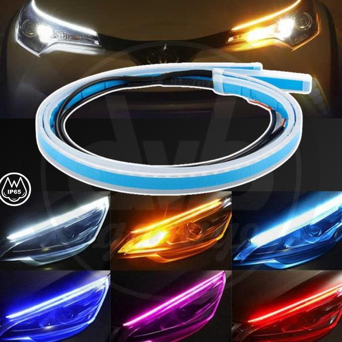 (2 PCS) LED ALIS RUNNING DRL 2 MODE SEIN SENJA FLEKSIBEL MOBIL MOTOR UNIVERSAL