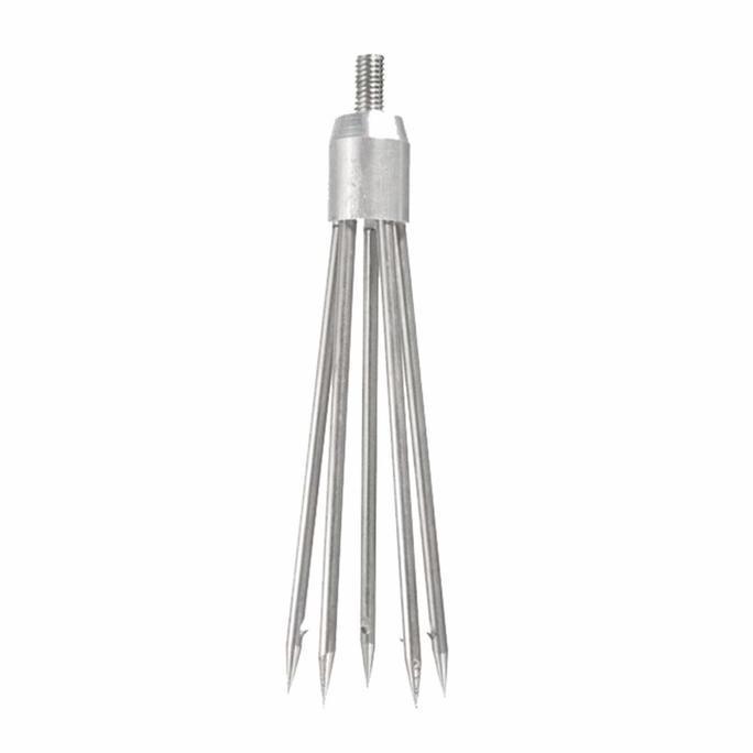 Tombak PANCING Ikan 5 Prong Bahan Stainless Steel KEPALA TOMBAK CABANG harpoon 16 cm Sharp Tahan Lam