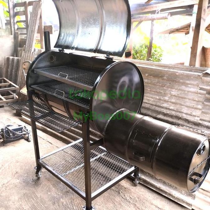 Terlaris Myboss007 Pengasapan Panggangan 2 Fungsi Smoked Grill Barbeque Alat Seii Daging Ayam Bebek 