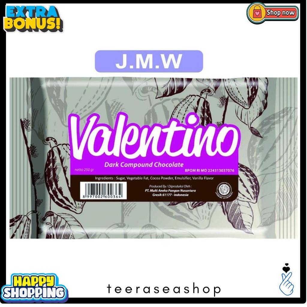 Coklat Batangan Valentino 250Gr / Coklat Batangan Dark Chocolate Compound 250 Gr