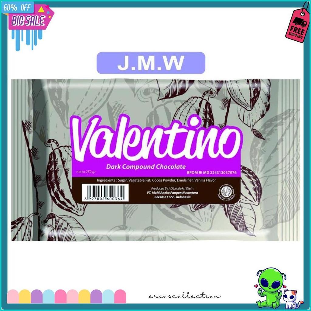 Coklat Batangan Valentino 250Gr / Coklat Batangan Dark Chocolate Compound 250 Gr