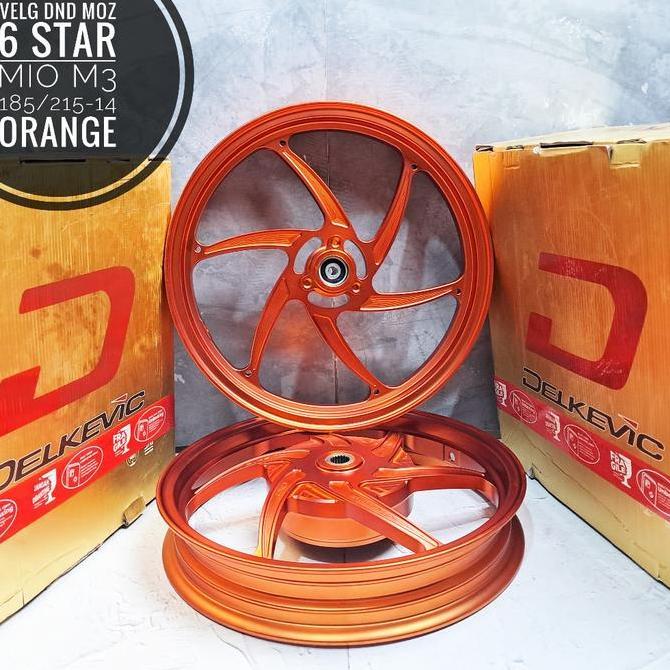 Velg DND Delkevic Moz 6 Star MioM3/MioZ/Mio SoulGT 125/Fino125/Xride 125 Merah/Biru/Crom/Orange 185/