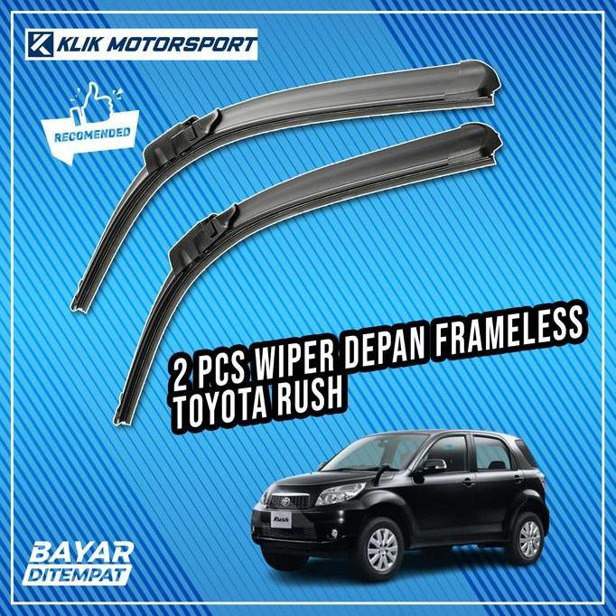 Promo Wiper Toyota Rush Lama / Wiper Mobil Frameless - 1 Set Depan Diskon