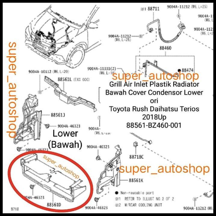 TERMURAH GRILLRADIATORBAWAHCONDENSORLOWER RUSH TERIOS 2018UP 88561-BZ460 OR