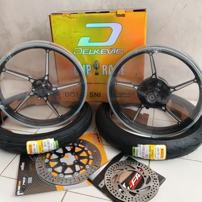 Delkevic Velg CND Delkevic D55 New Ninja RR ZX R SS Ukuran 185/215 Ring 17 Depan Belakang 300mm & Ba