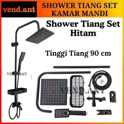 Shower Tiang Set Kamar Mandi Kotak Hitam Black