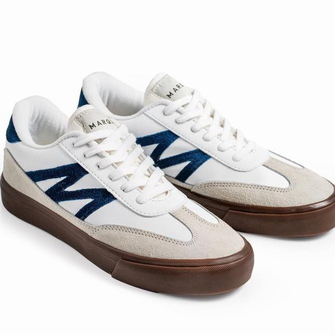 MARQUE Gustav Series White Blue Navy Gumsole, Sepatu MARQUE Pria & Wanita