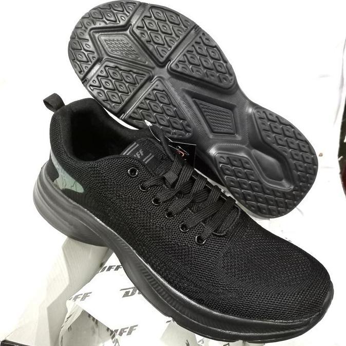 sepatu sneakers pria hitam polos Duff orinal berwin
