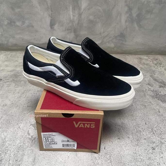 Vans Slip On Side Stripe Black White Orinal - Vans Sidestripe