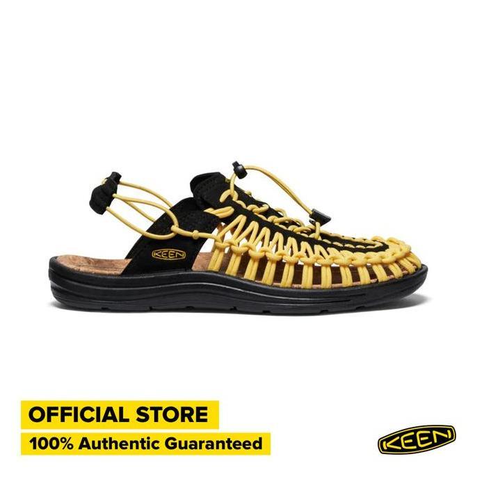 Sepatu Sandal Pria KEEN Uneek II Convertible - Black/Keen Yellow