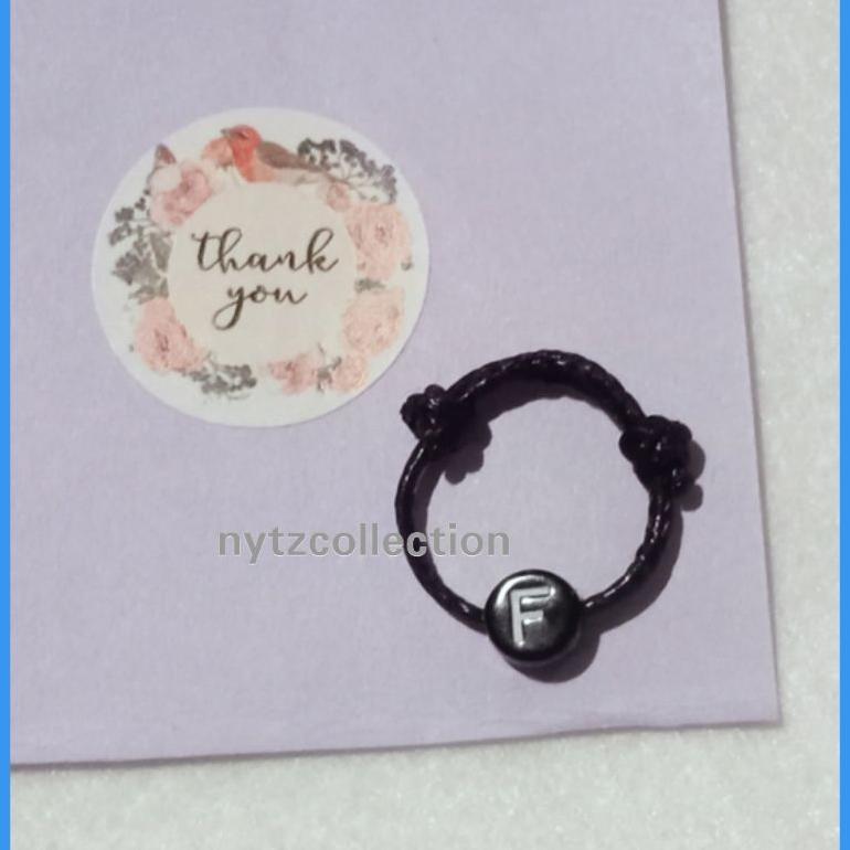 EXCLUSIVE` Cincin Huruf Cincin Inisial Cincin Huruf Bulat Tali Korea Waterproof