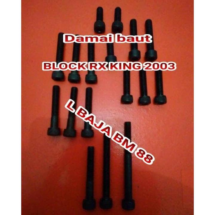 Baut L Baja Hitam Block Mesin Rx King Asli