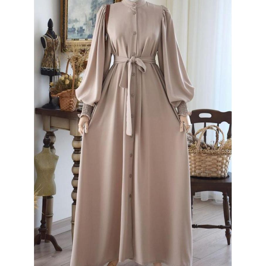 GAMIS KANCING WANITA SYIFA Crepe Muslim Syari Dress Maxi