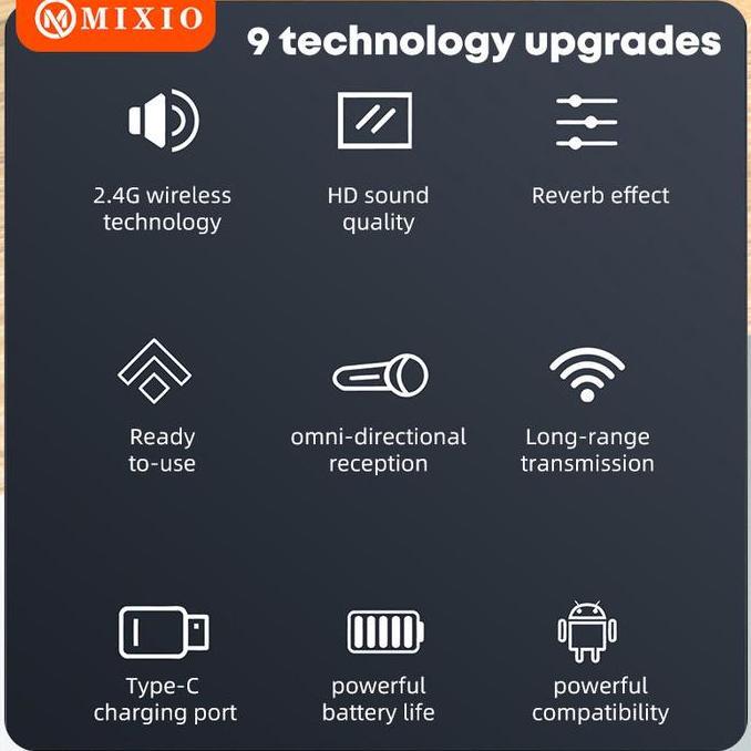 MIXIO-T9/T10 Wireless Microphone Professional Mikrofon Lavalier HP