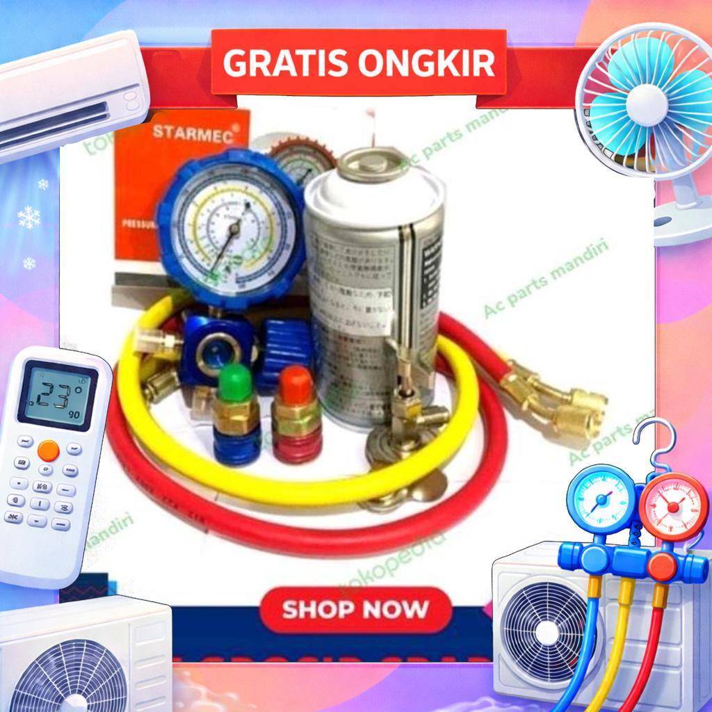 Paket Isi Freon Ac Mobil Sendiri Freon R134 Grab