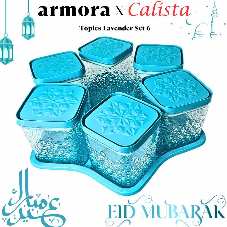 TOPLES CALISTA LAVENDER 6 DAUN SATU SET TOPLES KUE KERING LEBARAN / TOPLES PLASTIK TUTUP BUNGA ELEGA