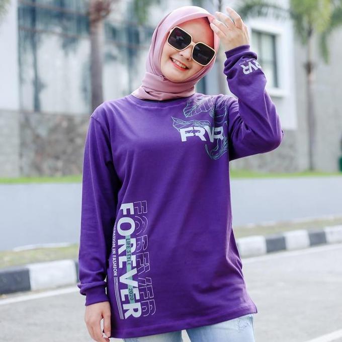 Atasan Kaos muslimah Forever Terbaru Baju Wanita Dewasa combed muslim