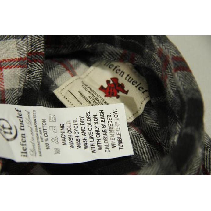 Kemeja Flanel Pria Lengan Panjang Slimfit | Ilefen Tuelef Red Stripe