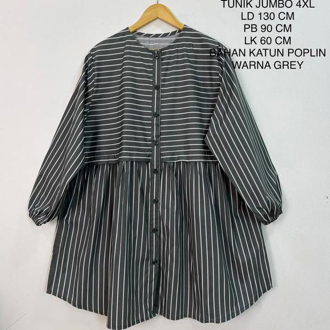 Tunik Jumbo Ld 130 Cm Model Salur Kekinian - Hilya Tunik