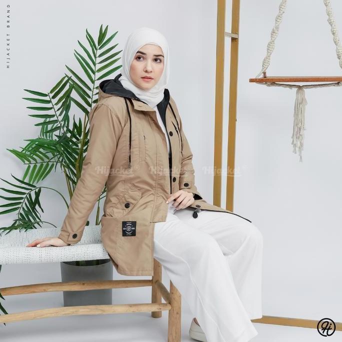 HIJACKET Ixora Jaket Hijaber Muslimah Kekinian | Jaket Wanita Panjang | Outerwear For Hijaber Basic 