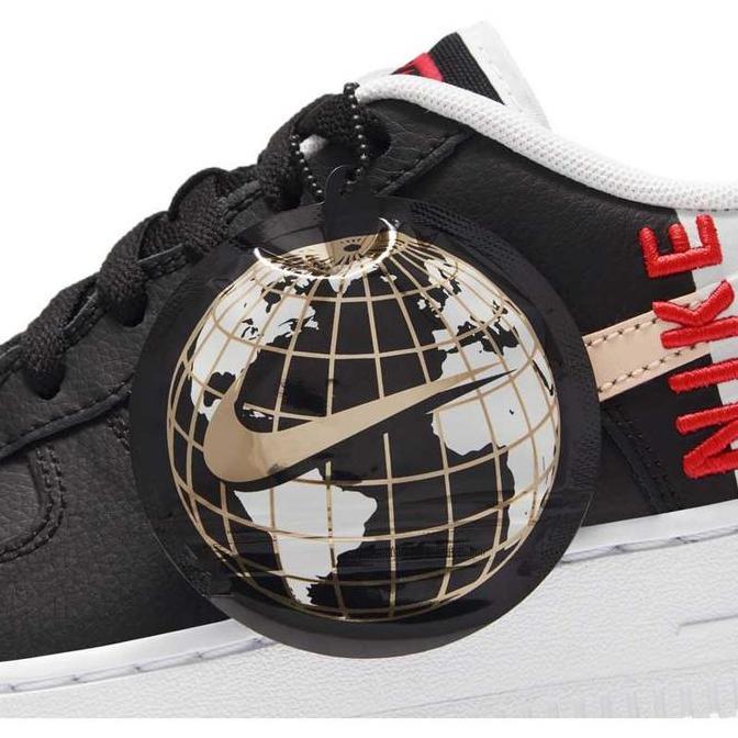 NIKE AIR FORCE 1 '07 WORLDWIDE BLACK CRIMSON TINT WHITE ORINAL