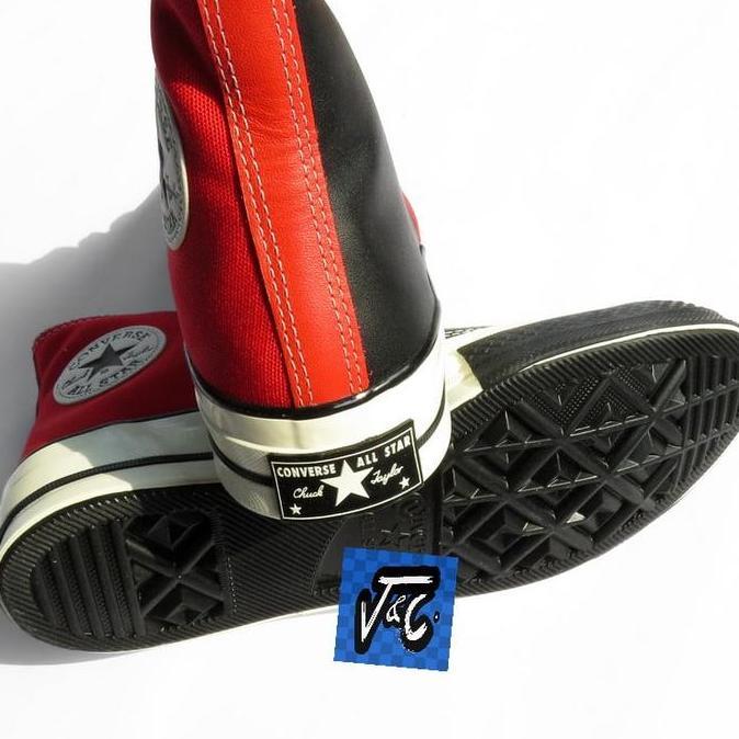 Sepatu Converse Chuck 70 70s Rivals Leather Hi Black Red Murah