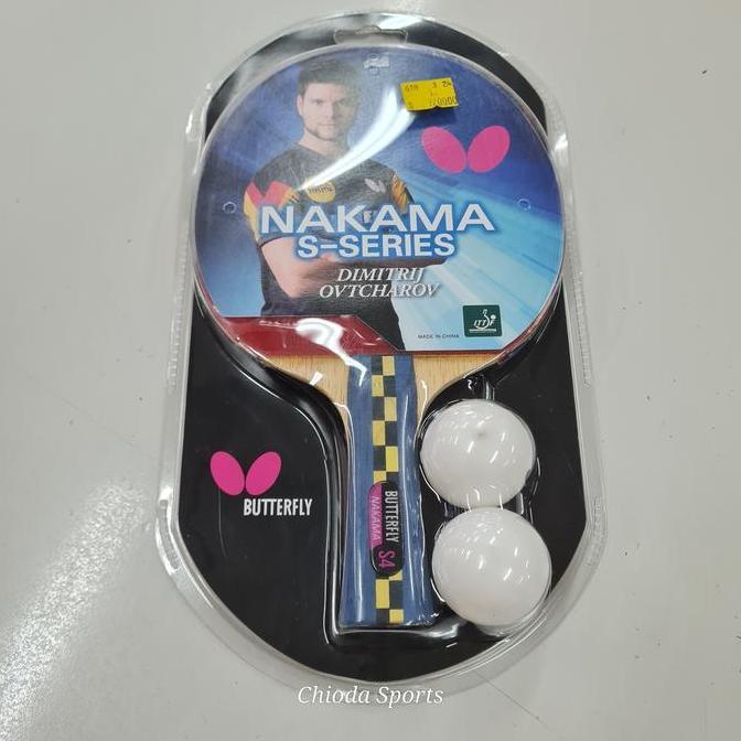Bat Bet Pingpong Ping Pong Tenismeja Tenis Meja Butterfly Nakama S4 S 4 Carbon Karbon + Bola