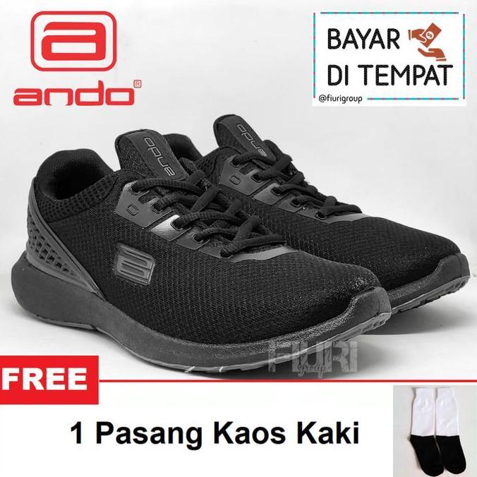 ANDO NICHOLAS 38-43 FULL HITAM SEPATU LARI FITNES SENAM PRIA