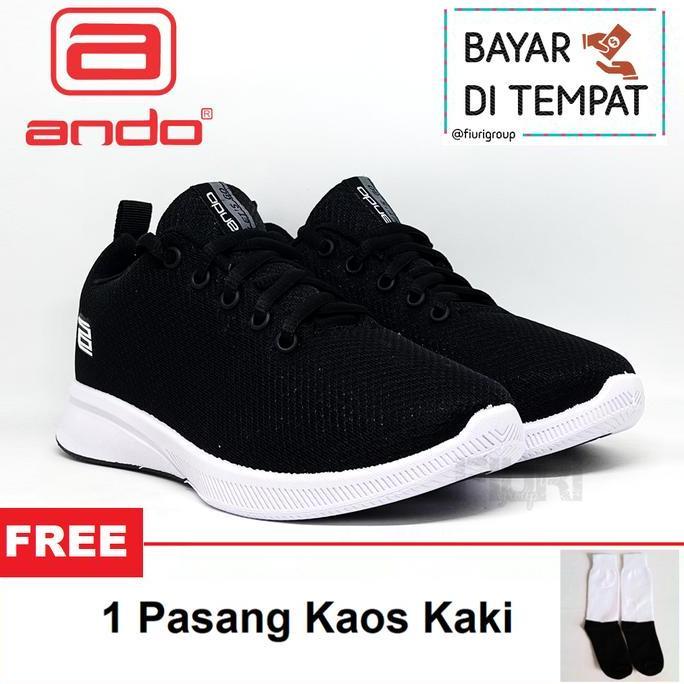ANDO ELSIE 33-36 HITAM PUTIH SEPATU LARI FITNES SENAM WANITA
