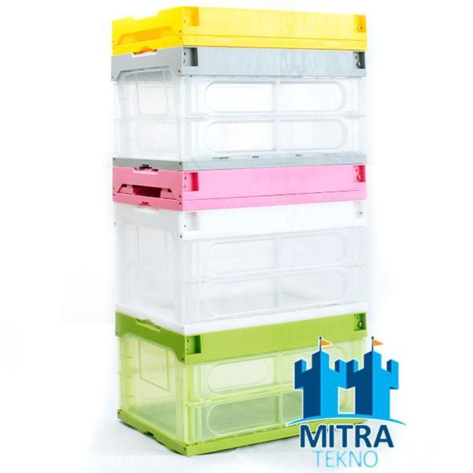 Box Lipat Storage Transparan Folding Foldable Container Premium