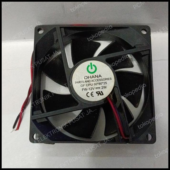 TERLARIS 2096 FAN KIPAS OHANA 12V 12VOLT 12 VOLT 2PIN 2 PIN 8CM 8 CM 8X8 2W 