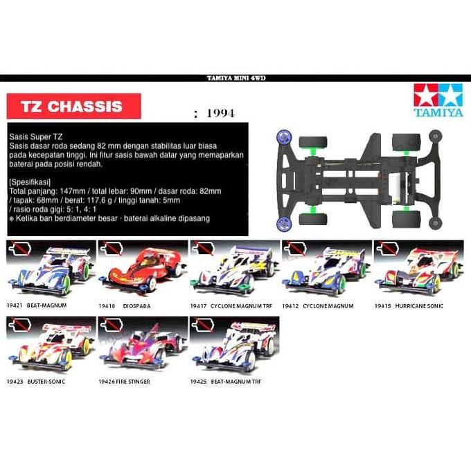 TAMIYA KIT TZ CHASSIS SPESIFIKASI