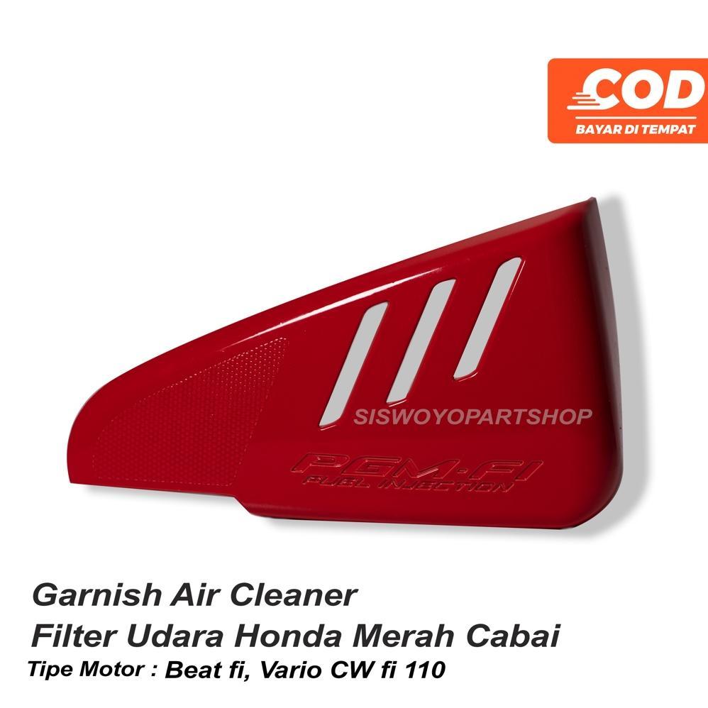 Garnish Filter Udara Honda Scoopy Beat fi Vario CW fi 110 Merah tahun 2012 sd 2014 tipe stater kasar