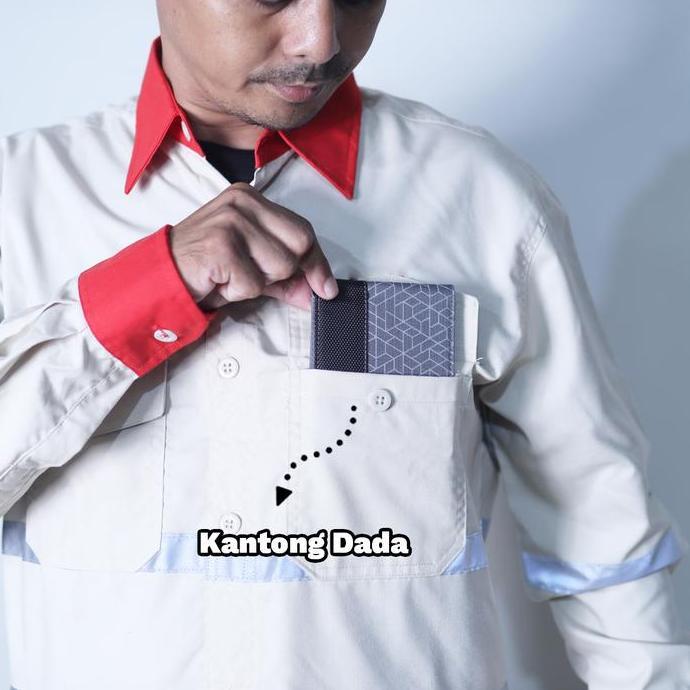 Kemeja Safety / Baju Weaack / Seragam Kerja Custom Bordir Model 04