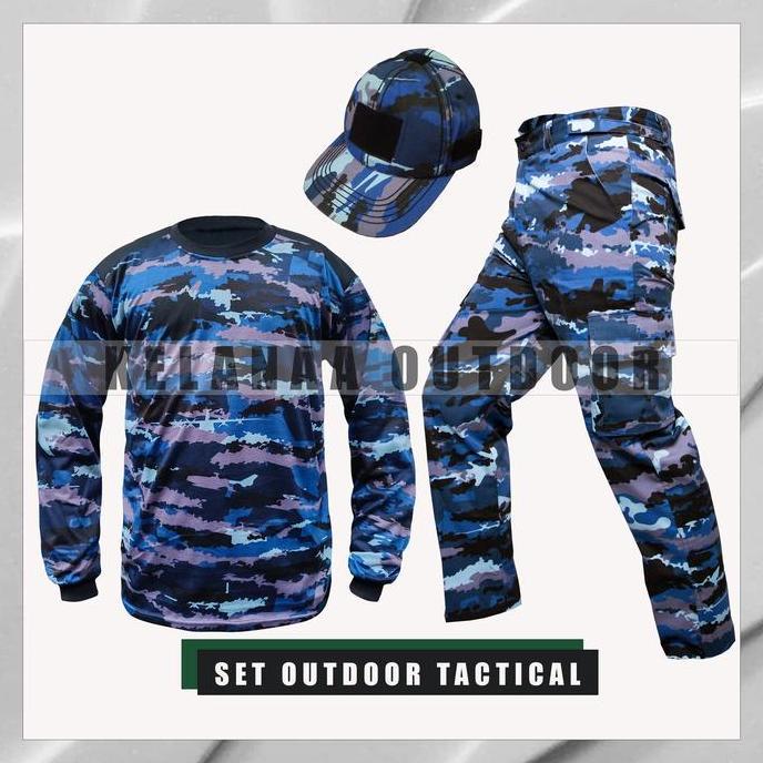 Satu Set Setelan Kaos decker Loreng AU - Celana Panjang PDL Loreng AU dan Kaos Decker lengan Panjang