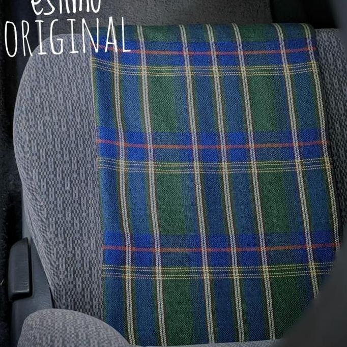Kain Jok mobil Fabric Tartan kotak Hijau cocok untuk Katana Karimun