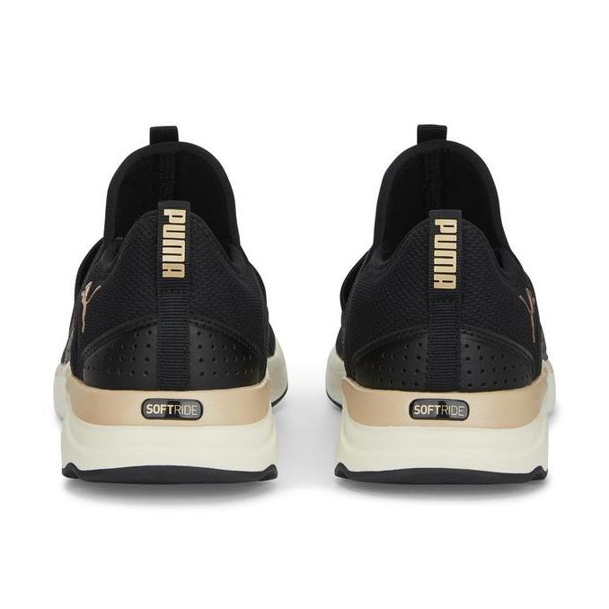 [HOT PRODUCT] PUMA Softride Sophia Slip-on Women's Running Shoes Black-Gold-White