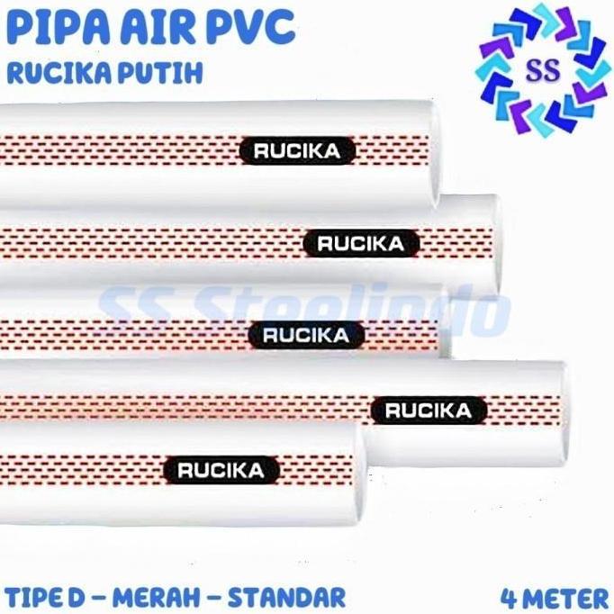 Ledeng- Pipa Rucika / Wavin Putih Pvc Tipe D (Biasa) 1 / 2 / 3 / 4 / 6 / 8 In