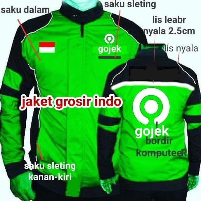 jaket gojek MOTOR semi waterprof  Bordir
